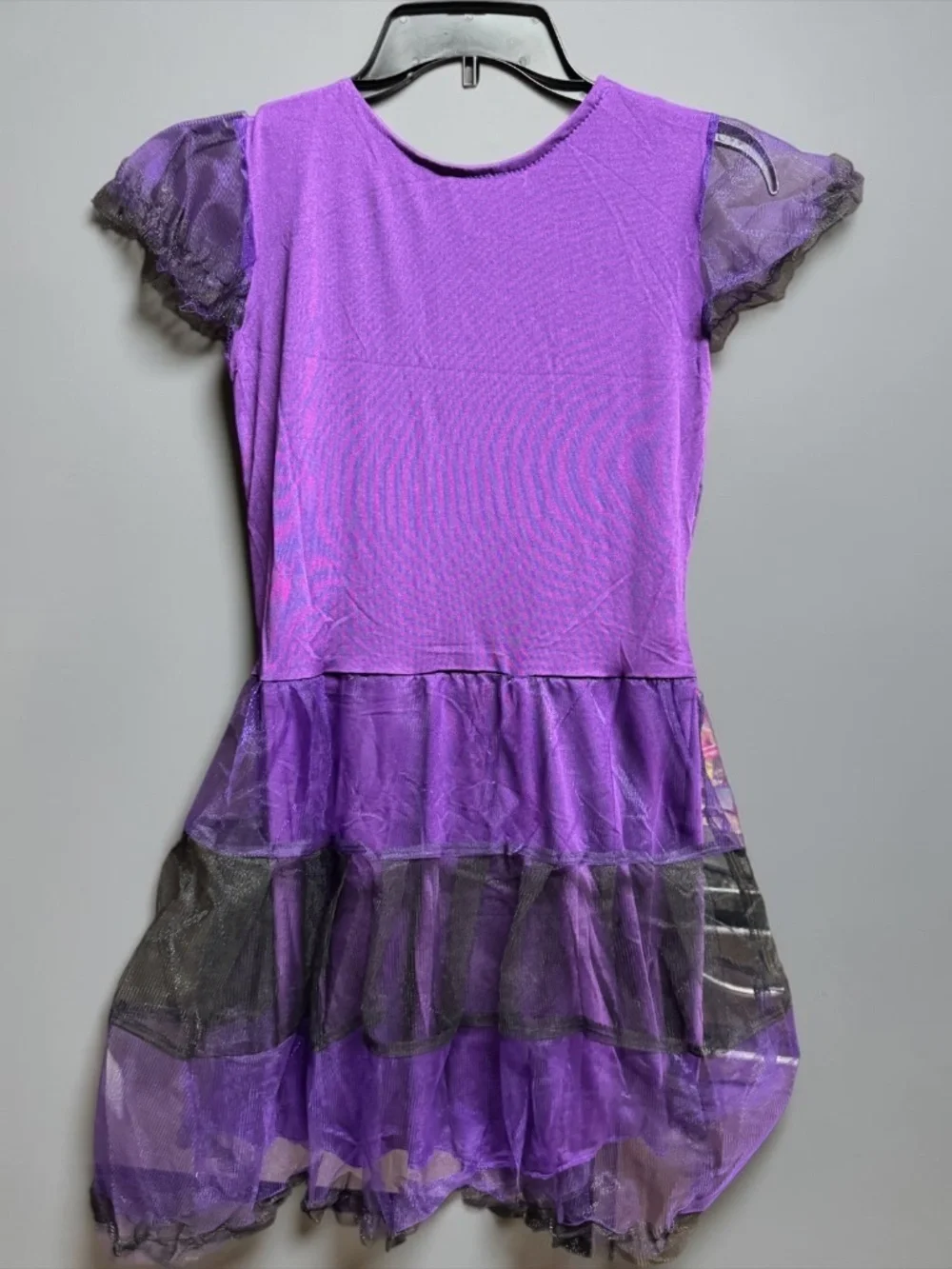 Girls Bat Princess Halloween Costume Purple Dress Kids Size Large Spooky Tutu
